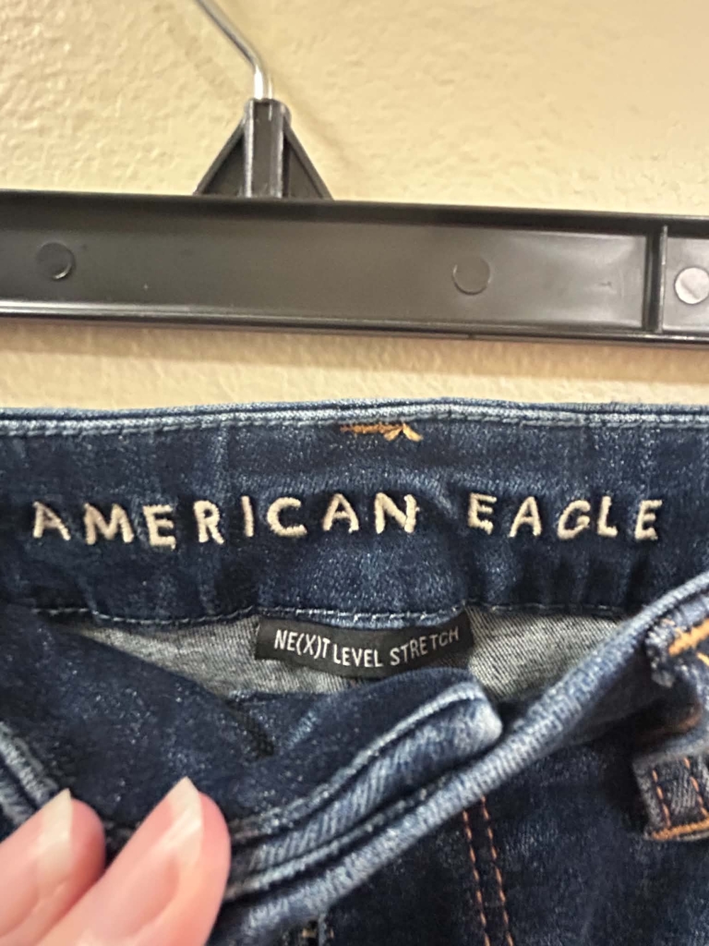 American Eagle Outfitters Distressed Dark Wash Denim Shorts - Picture 3 of 6